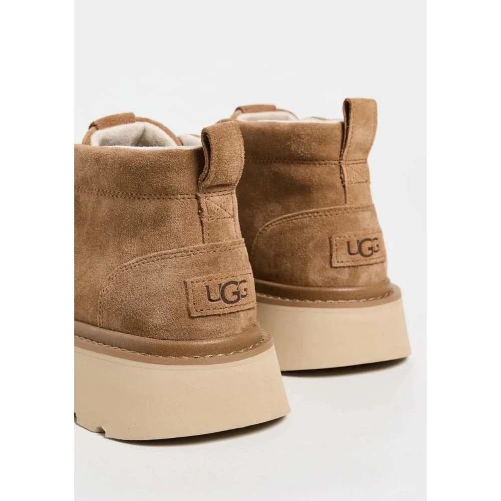 UGG M Chukka Lug Chestnut Suede Lace Up Boots Mens 10 1171113 New